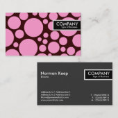 端のラベル-むらがある-焦茶のピンク 名刺 (正面/裏面)