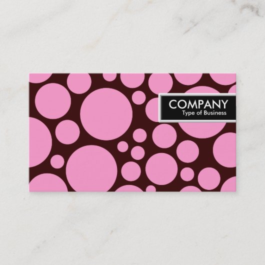 端のラベル-むらがある-焦茶のピンク 名刺 (正面)