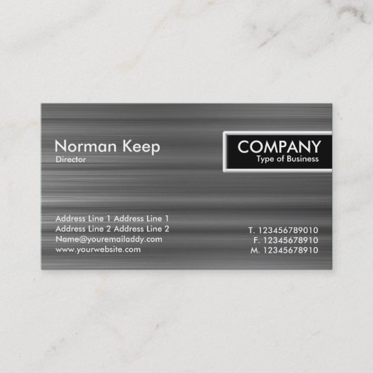 端のラベル-ブラシをかけられた金属の質 名刺 (正面)