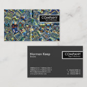 端のラベル-波立てられたタイル 名刺 (正面/裏面)