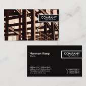 端のラベル-鉄骨フレームの建築 名刺 (正面/裏面)