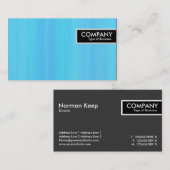 端のラベル-青く色彩の鮮やかな質 名刺 (正面/裏面)