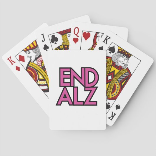 端のAlz Alzheimerの認識度月の紫色のギフト トランプ (裏面)