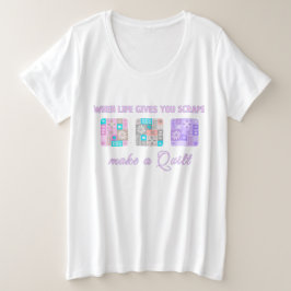 端切れを渡されたらキルトを作れ プラスサイズTシャツ