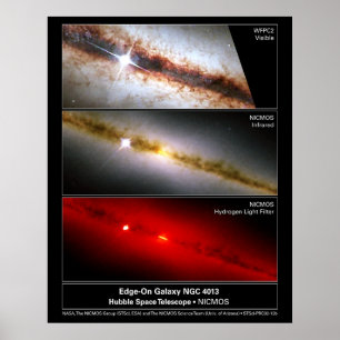 端銀河系NGC 4013のハッブルの望遠鏡 ポスター