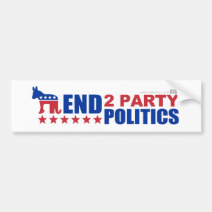端2党の政治 バンパーステッカー