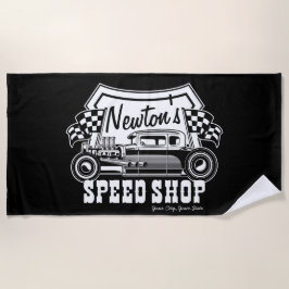 競パーソナライズされた走ス改造ピードショップ  ビーチタオル