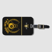 競争に情熱を燃やしてビリヤードを楽しむ ラゲッジタグ (正面横)