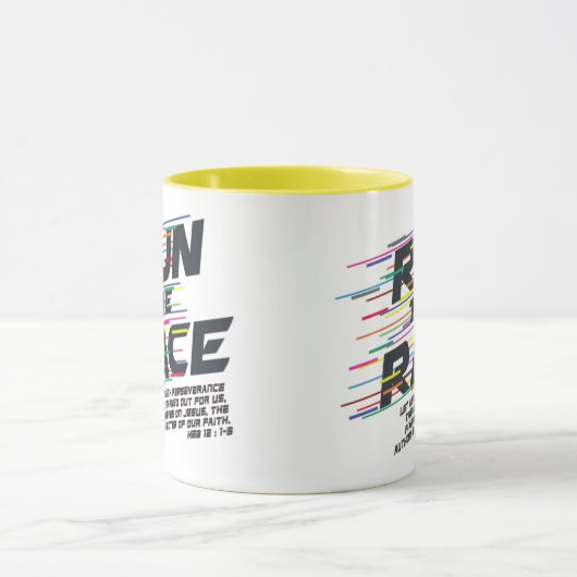 競争のクリスチャンのマグを走って下さい マグカップ (中央)