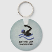 競争の激しい水泳 – フロントクロール、あなたのテキスト キーホルダー (正面)