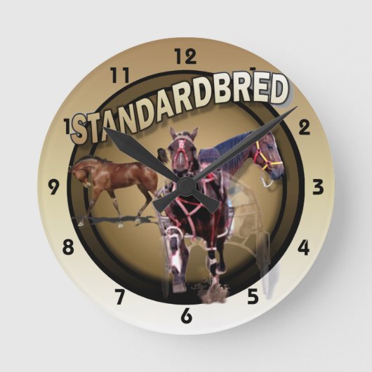 競争への子馬 ラウンド壁時計 (正面)