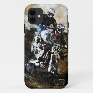 "競争への挑戦"のモトクロスの土バイクのレーサー iPhone 11 ケース