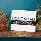 競争を嫌う政府を盗まない フォトプラーク (側面)