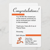 競争ディレクター-メダル受賞者の手紙 サンキューカード (正面/裏面)