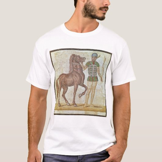 競争色の馬のライダー Tシャツ (正面)