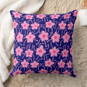 競合する花 – ネオン赤とピンクの深い海軍 クッション (ブランケット)