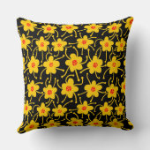 競合する花 – 琥珀と赤の黒 クッション (裏面)