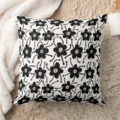 競合する花 – 白と黒 クッション (ブランケット)