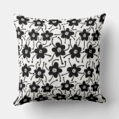 競合する花 – 白と黒 クッション (裏面)