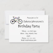 競合バイクもしくは自転車に乗る人サイクリング誕生会 招待状 (裏面)