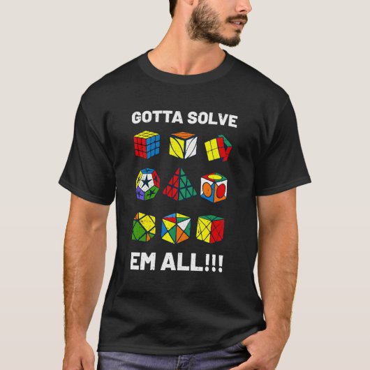 競合パズルキューブすべての速度CをEmを解決する Tシャツ (正面)