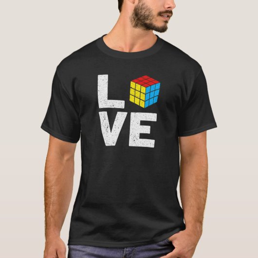 競合パズルキューブ愛スピード80's Vin Tシャツ (正面)