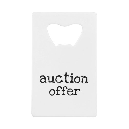競売の申込 クレジットカード栓抜き (正面)