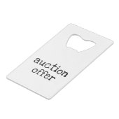 競売の申込 クレジットカード栓抜き (正面アングル)