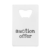 競売の申込 クレジットカード栓抜き (裏面)