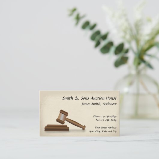 競売人の裁判官の名刺 名刺 (スタンド正面)