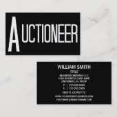 競売人ブラックシンプルビジネスカード 名刺 (正面/裏面)