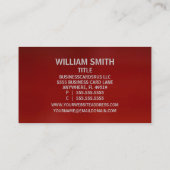 競売人レッド名刺 名刺 (裏面)