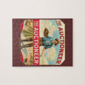 競売人ヴィンテージ葉巻ラベルオークション ジグソーパズル (横)