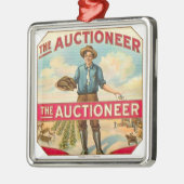 競売人ヴィンテージ葉巻ラベルオークション メタルオーナメント (左)