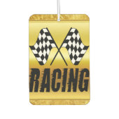 競市松模様に争勝の2つのレーシングフラグ カーエアーフレッシュナー (正面)