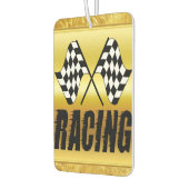 競市松模様に争勝の2つのレーシングフラグ カーエアーフレッシュナー (左)