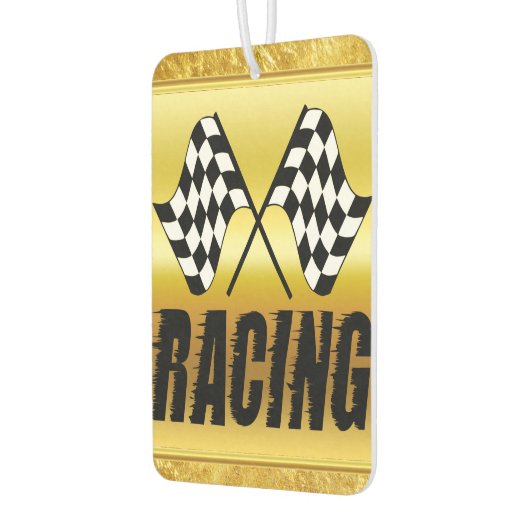 競市松模様に争勝の2つのレーシングフラグ カーエアーフレッシュナー (左)