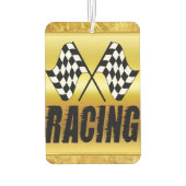 競市松模様に争勝の2つのレーシングフラグ カーエアーフレッシュナー (裏面)