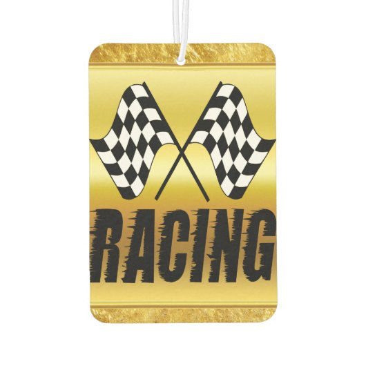 競市松模様に争勝の2つのレーシングフラグ カーエアーフレッシュナー (裏面)