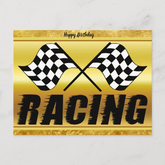 競市松模様に争勝の2つのレーシングフラグ ポストカード (正面)