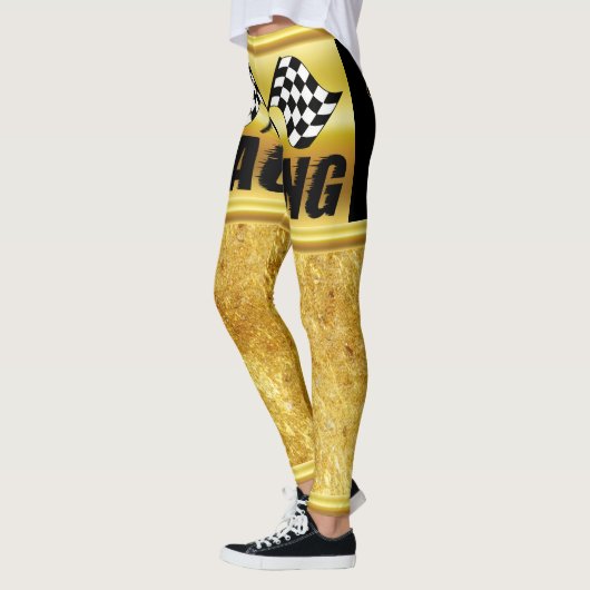 競市松模様に争勝の2つのレーシングフラグ レギンス (左)