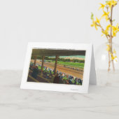 競技場でポストに行っている馬 カード (黄色い花)