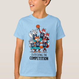 競技少年を上回るバスケットボールキツネ Tシャツ