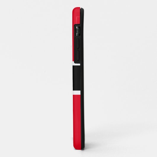 競技用はっきりした白黒赤ストライプ「サッカー」 Case-Mate iPhoneケース (裏面/左)