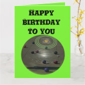 競技用芝生鉢、大型誕生日ロゴ カード (黄色い花)