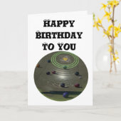 競技用芝生鉢、誕生日ロゴ カード (黄色い花)