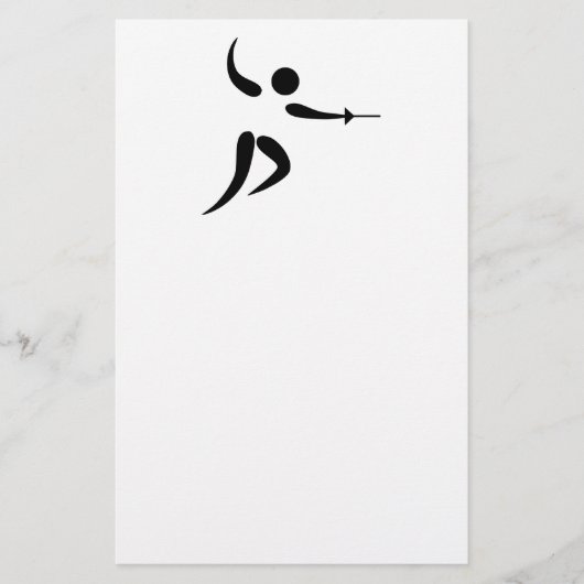 競技·オリンピックフェンシング絵文字 便箋 (正面)