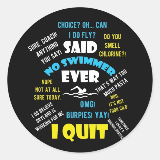 競泳の泳ぐ人は言わなかった ラウンドシール (正面)