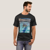 競泳チーム キュートな猫 水泳 Tシャツ (正面フル)