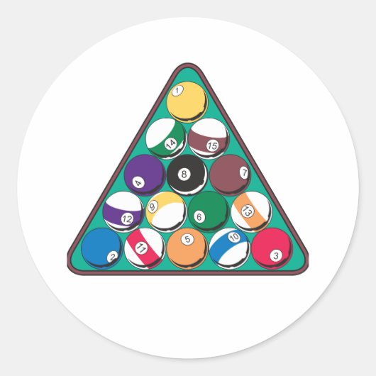 競走したビリヤード・ボール ラウンドシール (正面)